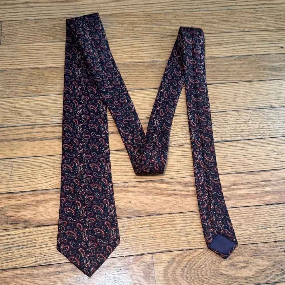 Paco Rabanne Red and Black Paisley Tie